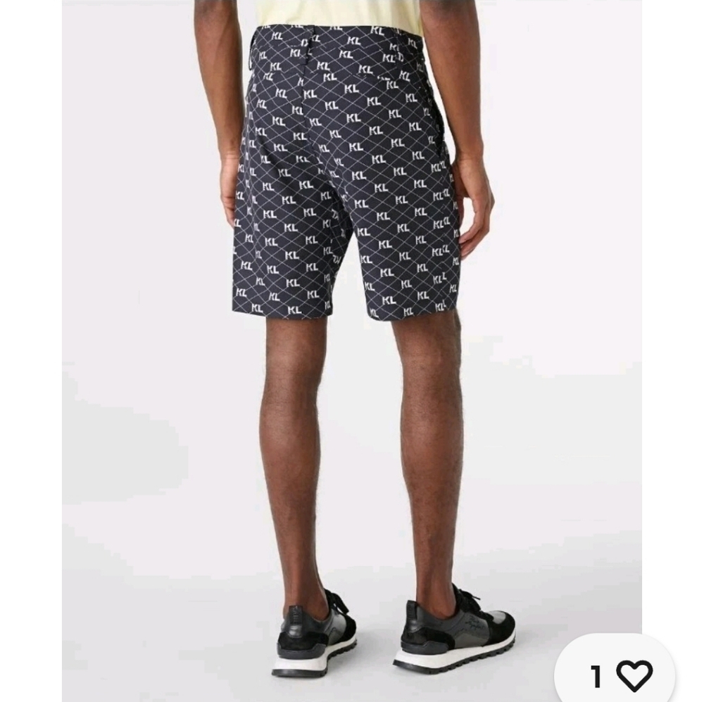 Karl Lagerfeld Monochrome Logo Patterned Shorts